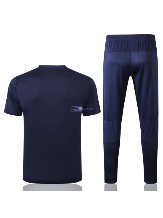 Camiseta de Entrenamiento Italia 2020 Kit Cuello Redondo Azul Marino