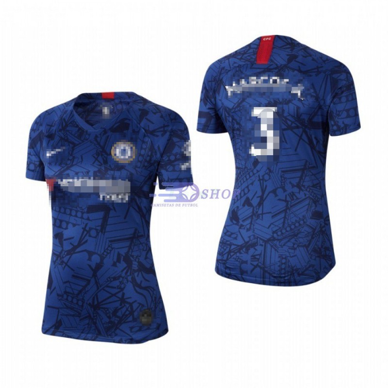 Camiseta MARCOS A. 3 Chelsea FC 1ª Equipación 2019/2020 Mujer